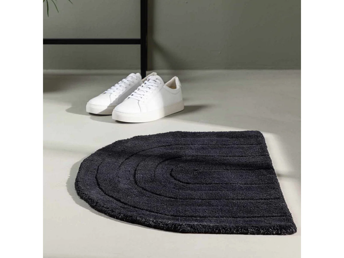 Tapis Demi-Rond "Nora" 50x80cm Noir