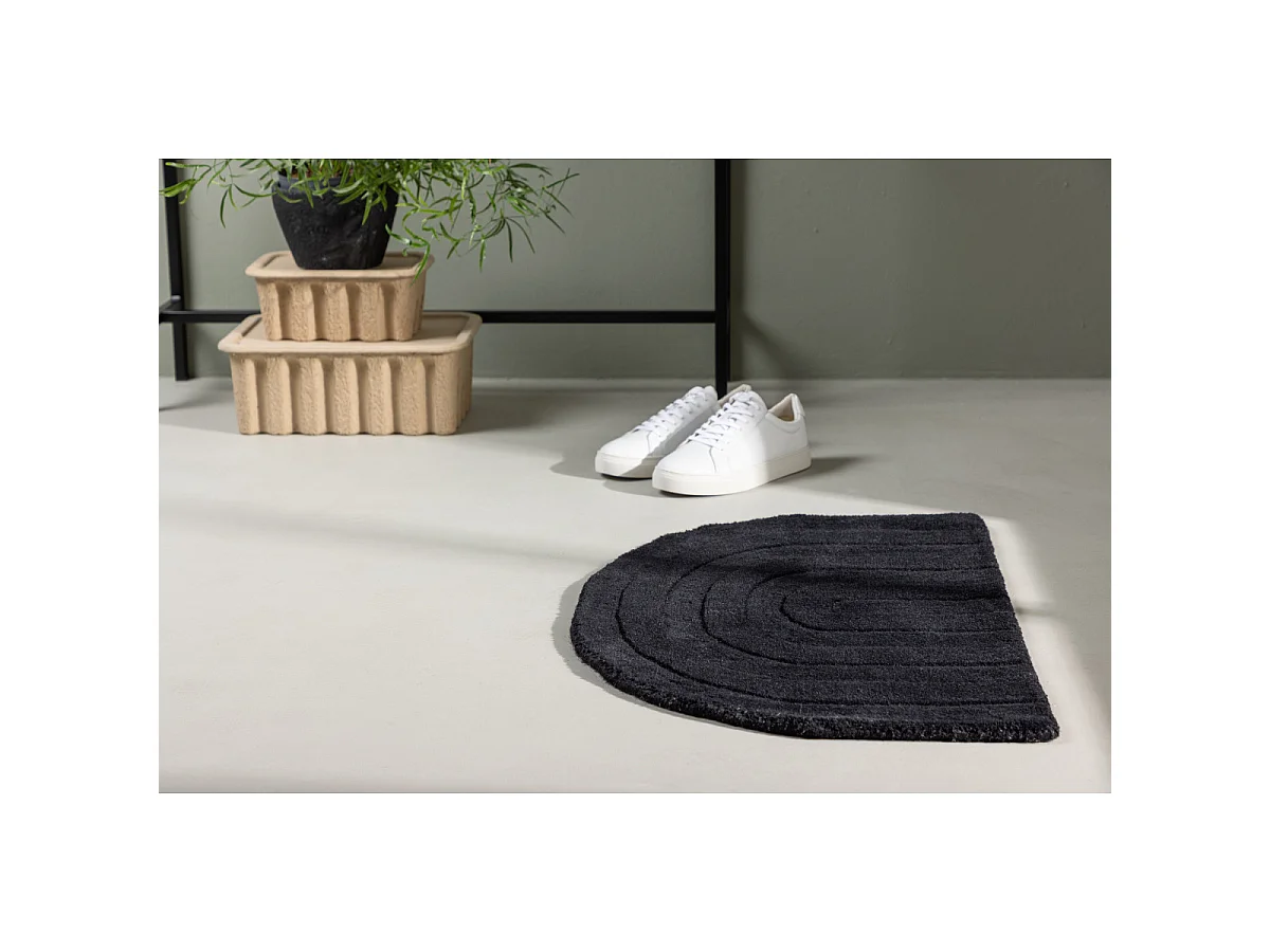 Tapis Demi-Rond "Nora" 50x80cm Noir