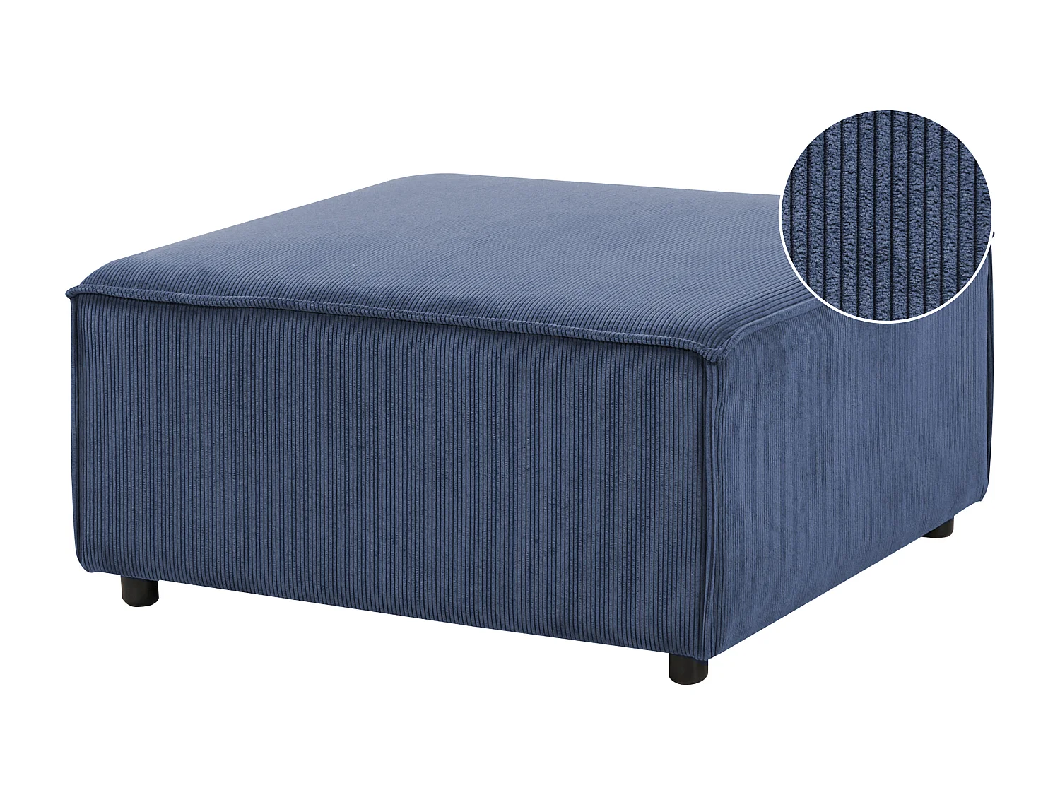 Ottoman ARDAL Velours côtelé Bleu foncé