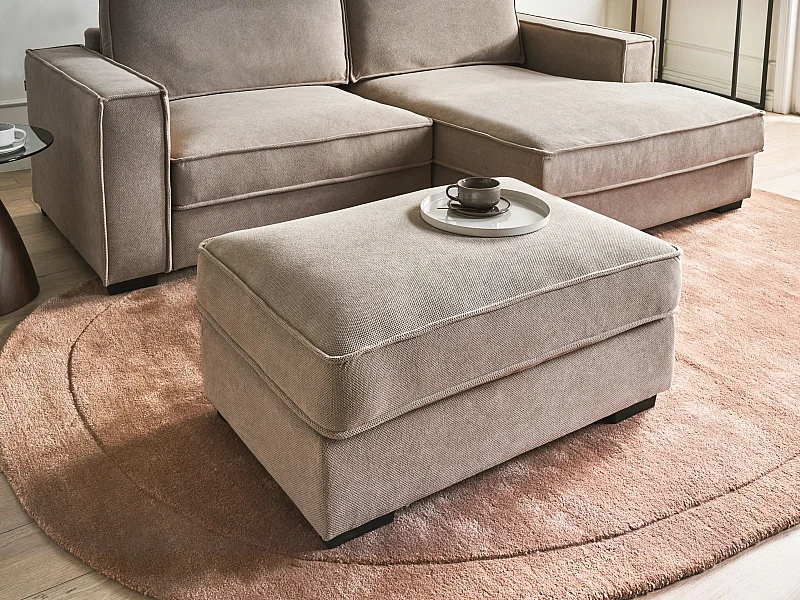 Ottoman KOLDING Tissu Taupe