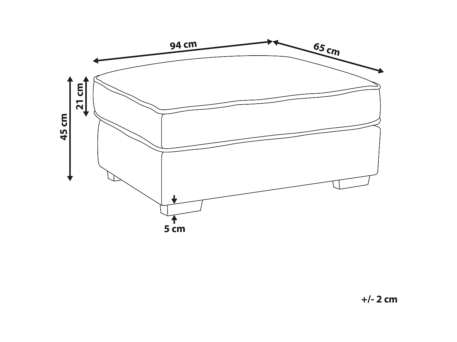 Ottoman KOLDING Tissu Taupe