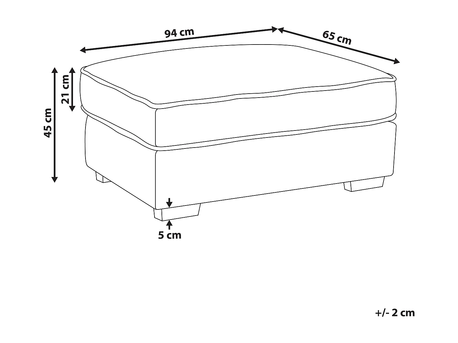 Ottoman KOLDING Bouclé Beige clair