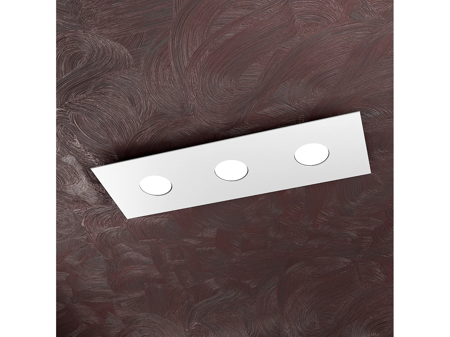 Plafoniera Moderna Rettangolare Area Metallo Bianco 3 Luci Gx53