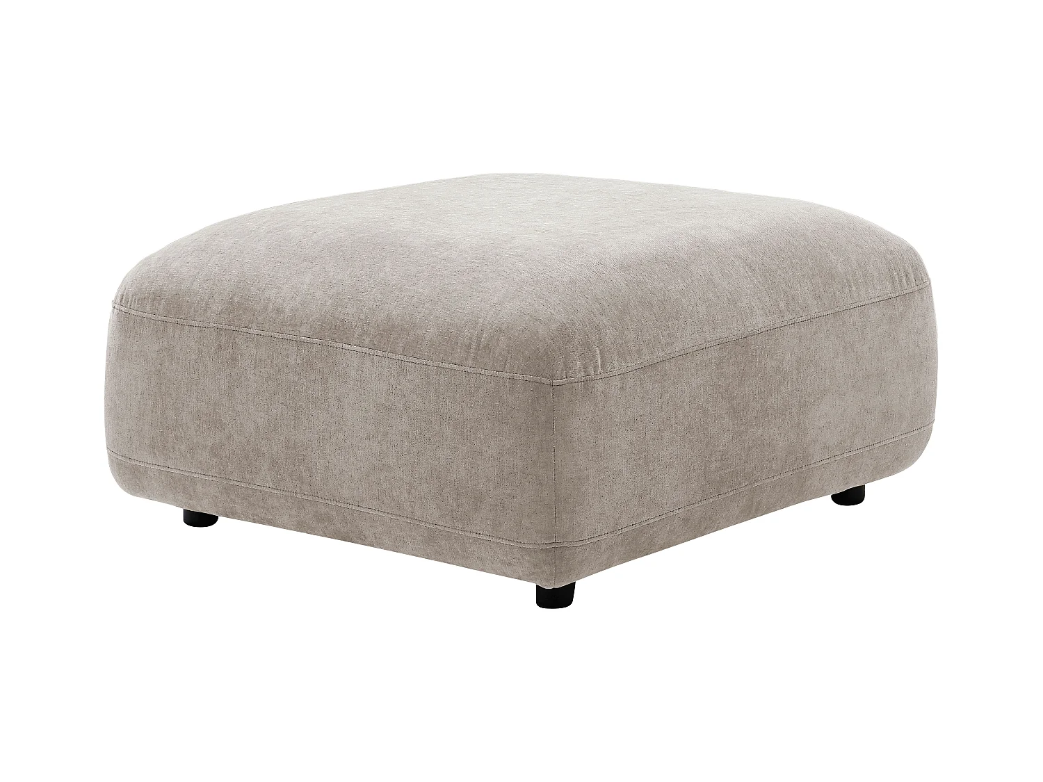 Højre hjørnesofa og puf i beige stof TINDRALO