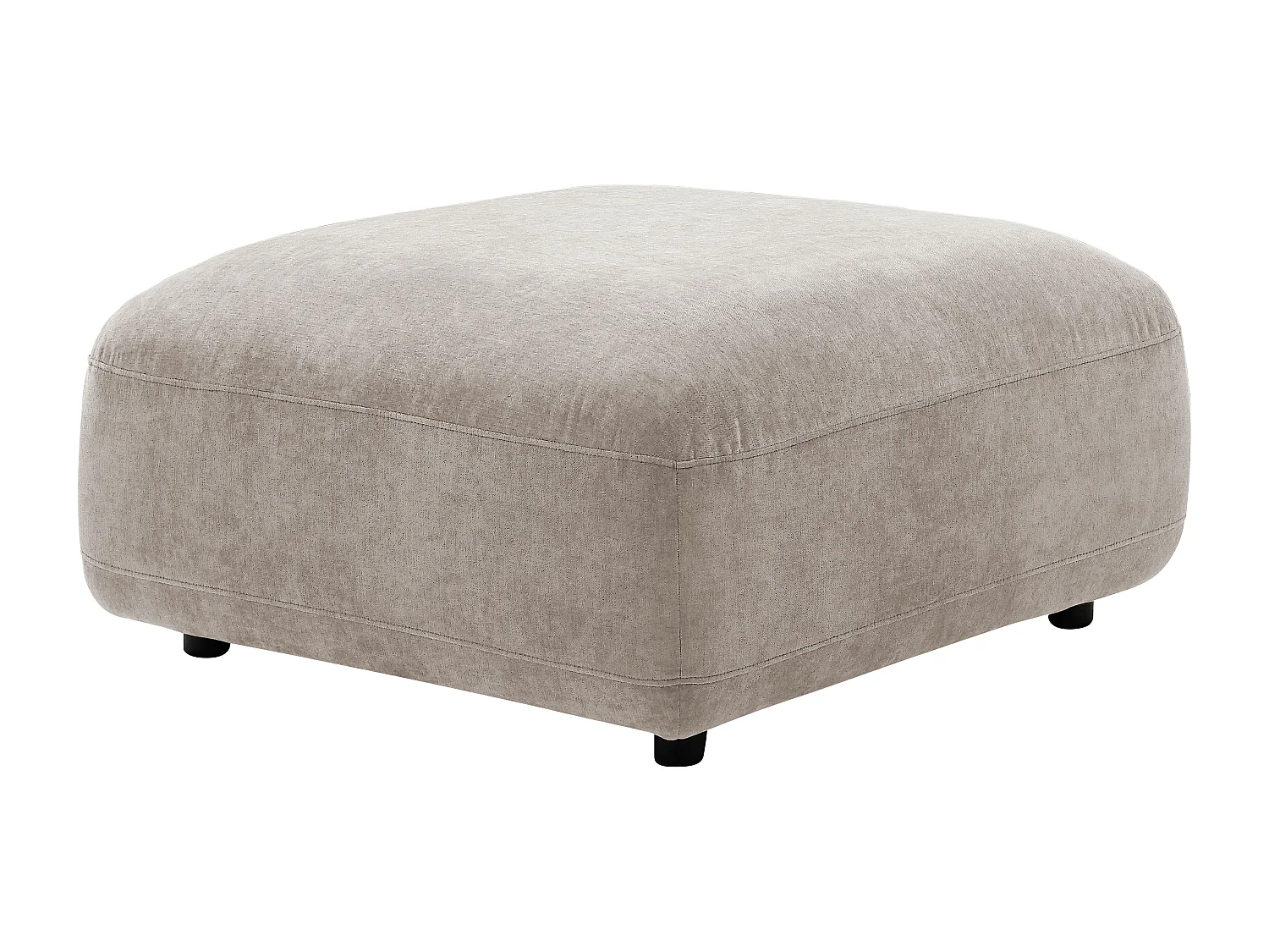 Højre hjørnesofa og puf i beige stof TINDRALO