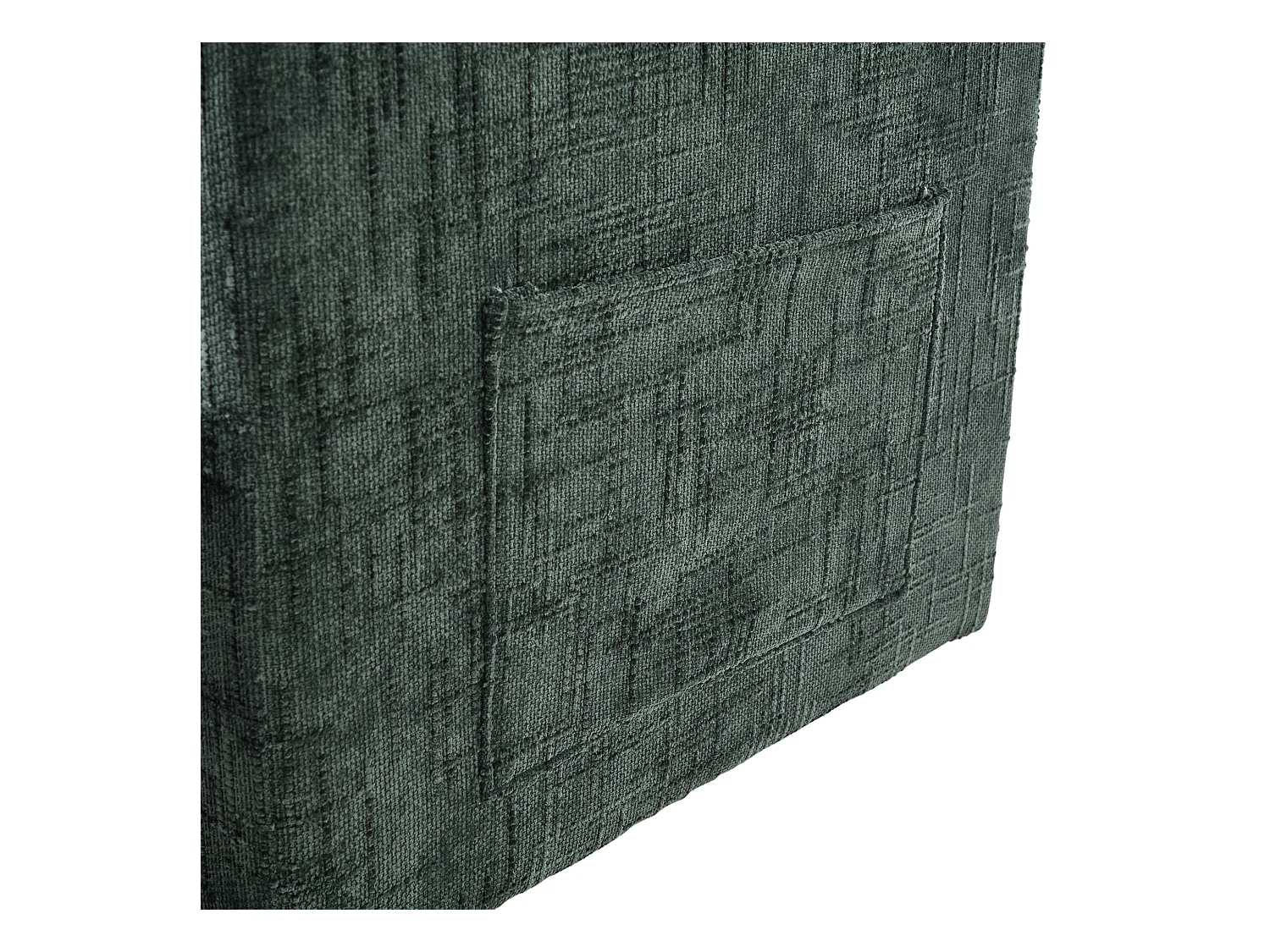 Canapé 1 place avec 2 poches latérales - Canapé de salon avec support pour téléphone et rangement dissimulé - chenille vert