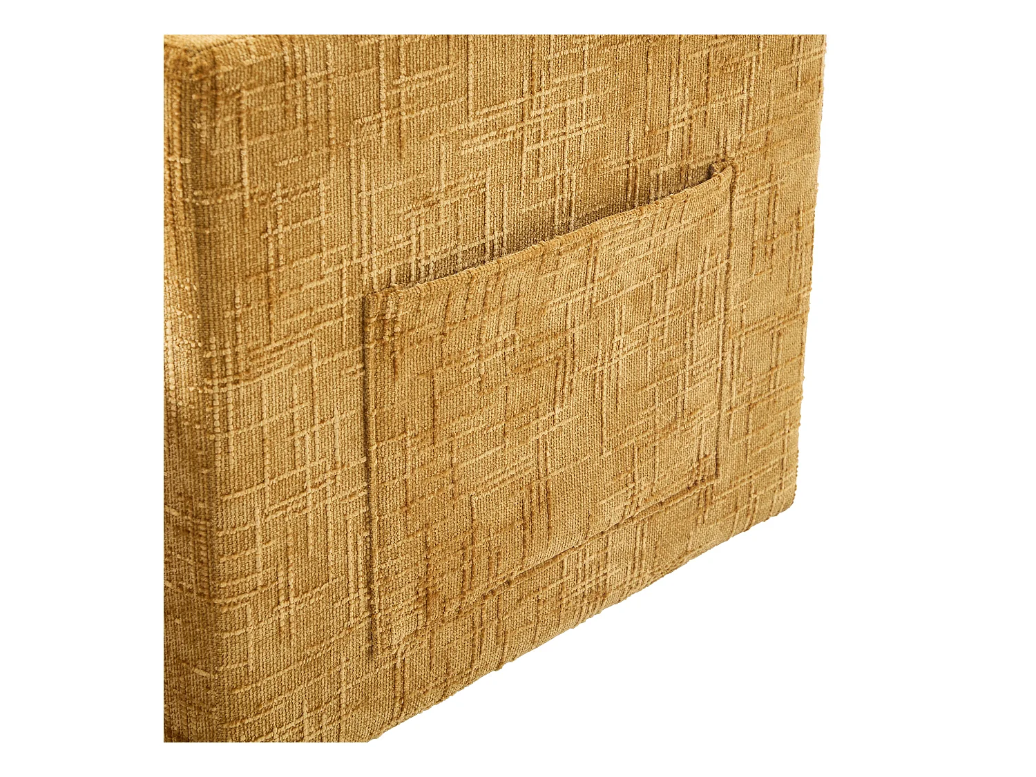 Canapé 1 place avec 2 poches latérales - Canapé de salon avec support pour téléphone et rangement dissimulé - chenille jaune