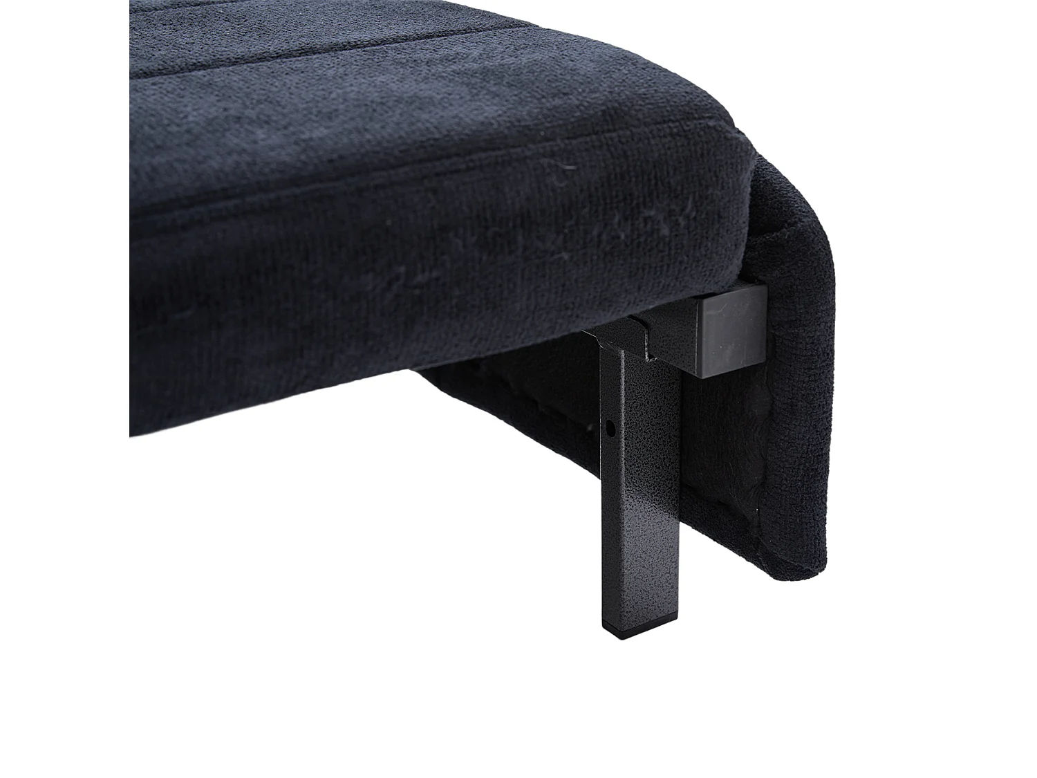 Canapé 2 places avec 4 coussins - Canapé relaxation avec porte-gobelet et poches latérales - chenille noir