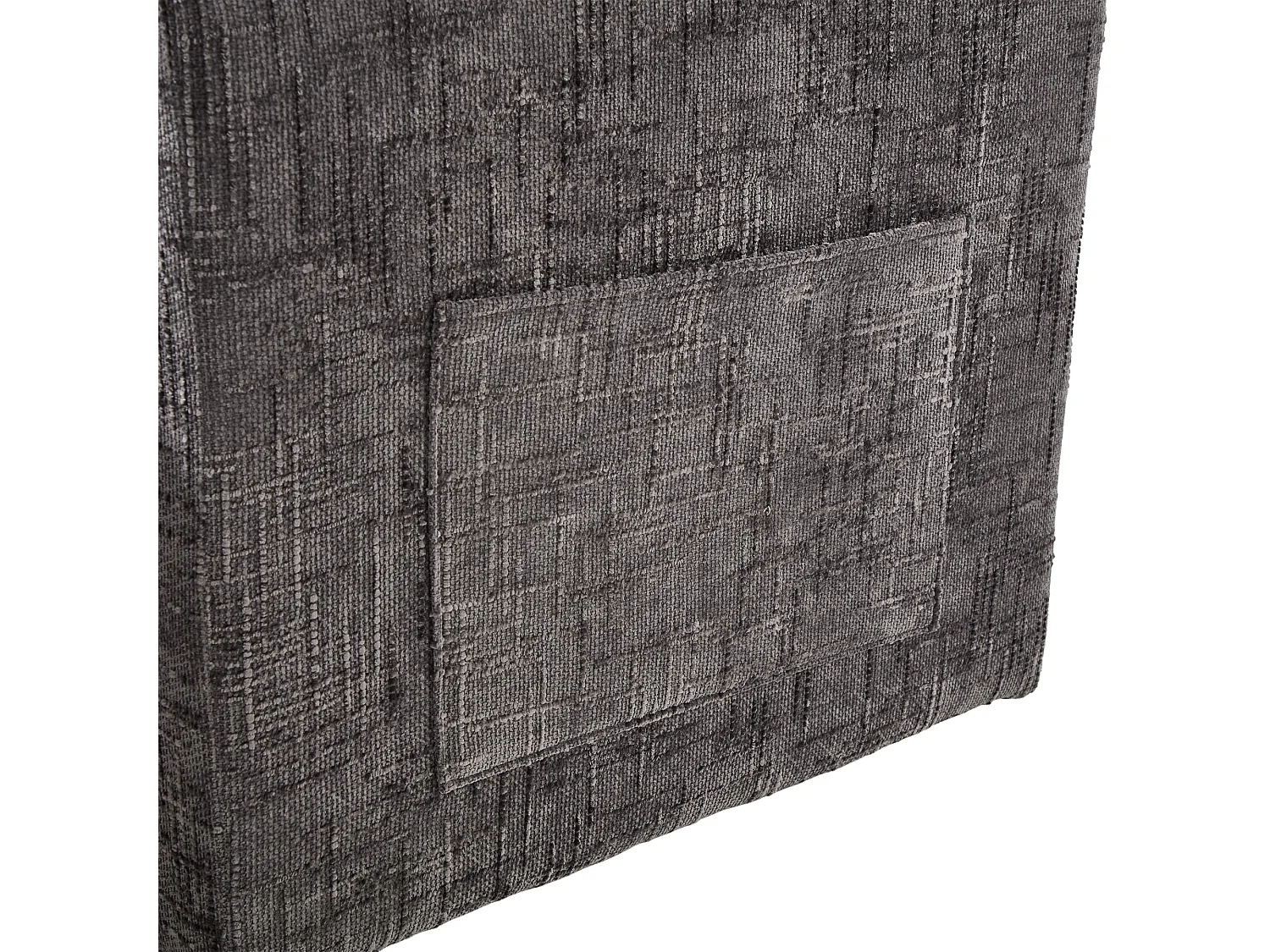 Canapé 1 place avec 2 poches latérales - Canapé de salon avec support pour téléphone et rangement dissimulé - chenille gris