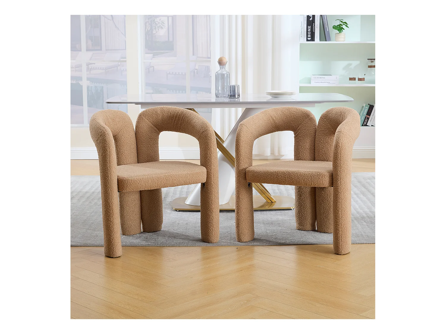 Lot de 2  fauteuils marron - Fauteuil droit avec dossier - peluche ours en peluche