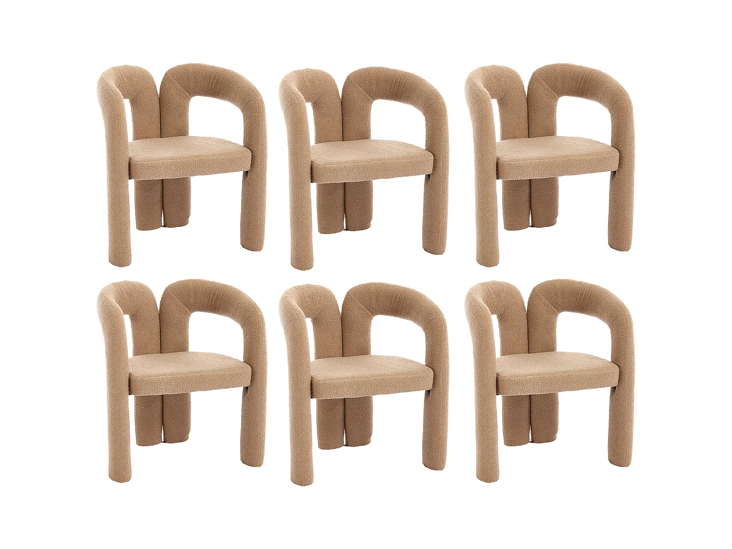 2er-Set braune Sessel - Gerader Sessel mit Rückenlehne - Teddybär-Plüsch