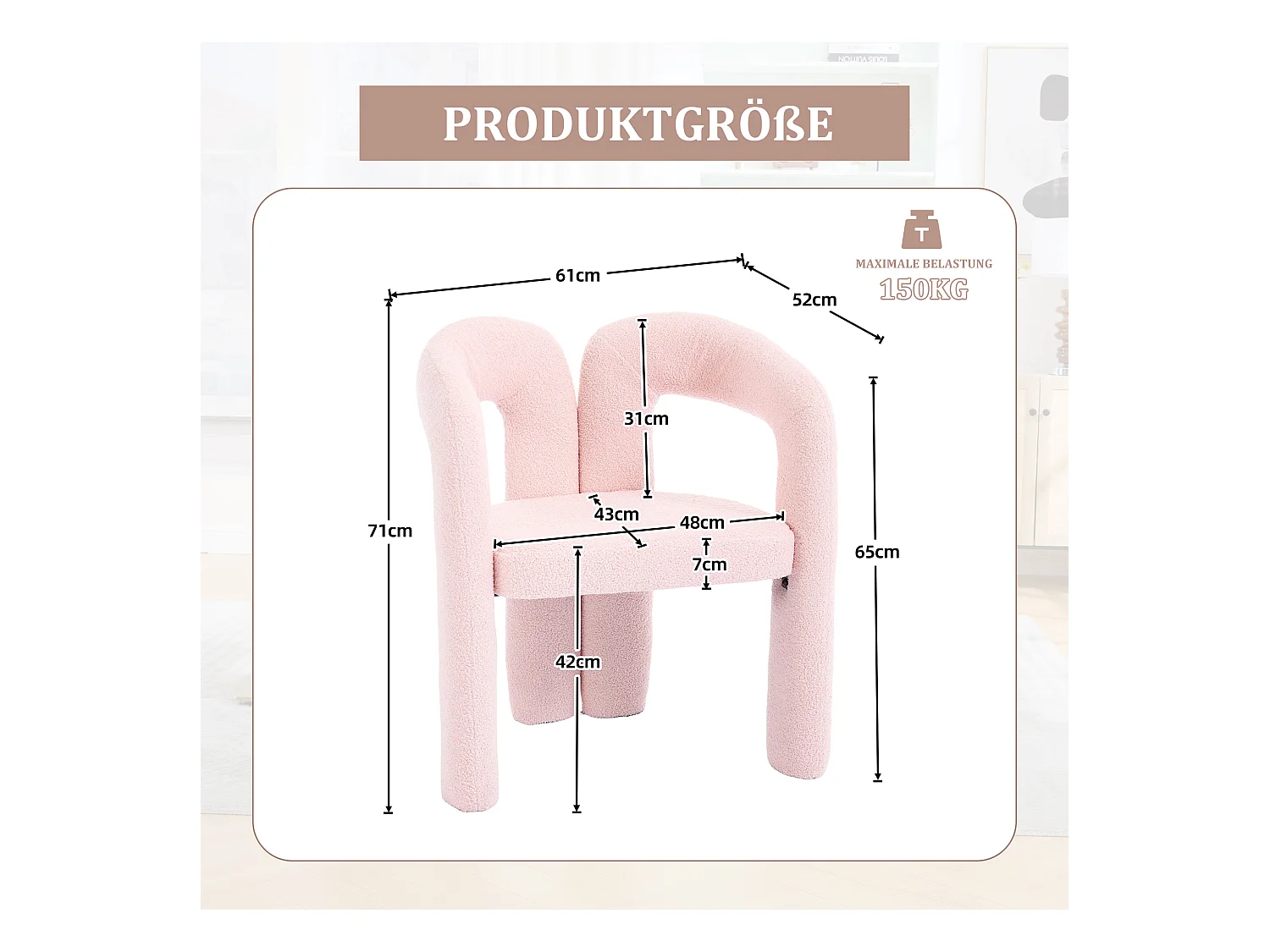 Lot de 2  fauteuils rose - Fauteuil droit avec dossier - peluche ours en peluche