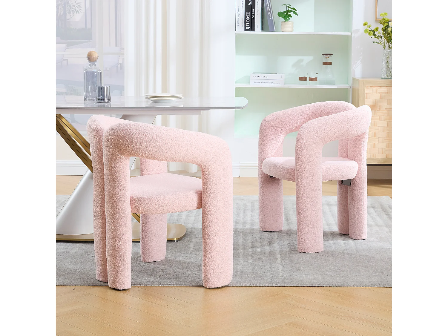 Lot de 2  fauteuils rose - Fauteuil droit avec dossier - peluche ours en peluche