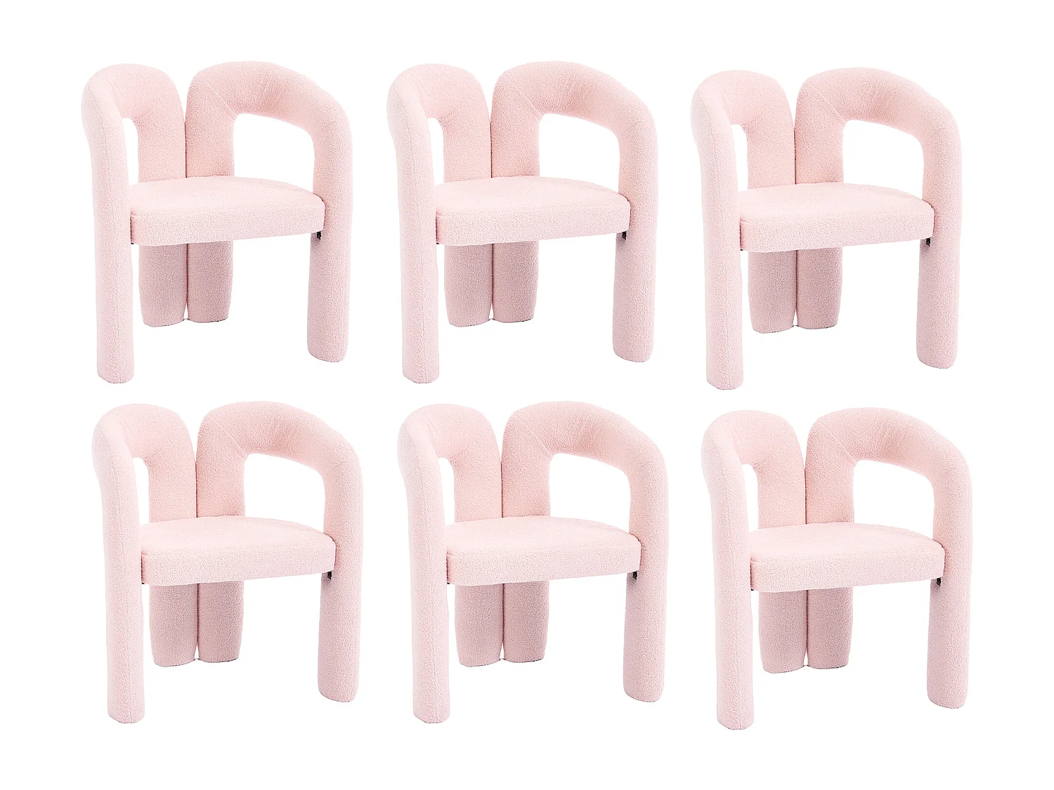 Lot de 2  fauteuils rose - Fauteuil droit avec dossier - peluche ours en peluche