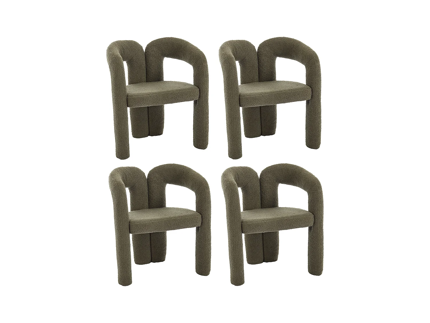 Lot de 2  fauteuils vert - Fauteuil droit avec dossier - peluche ours en peluche