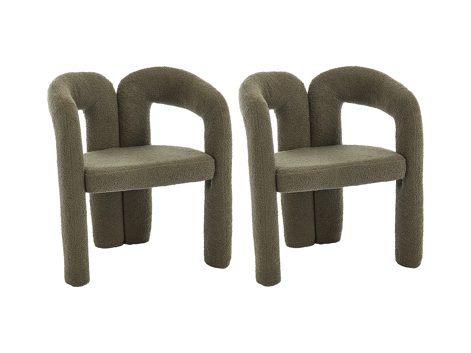 Lot de 2  fauteuils vert - Fauteuil droit avec dossier - peluche ours en peluche
