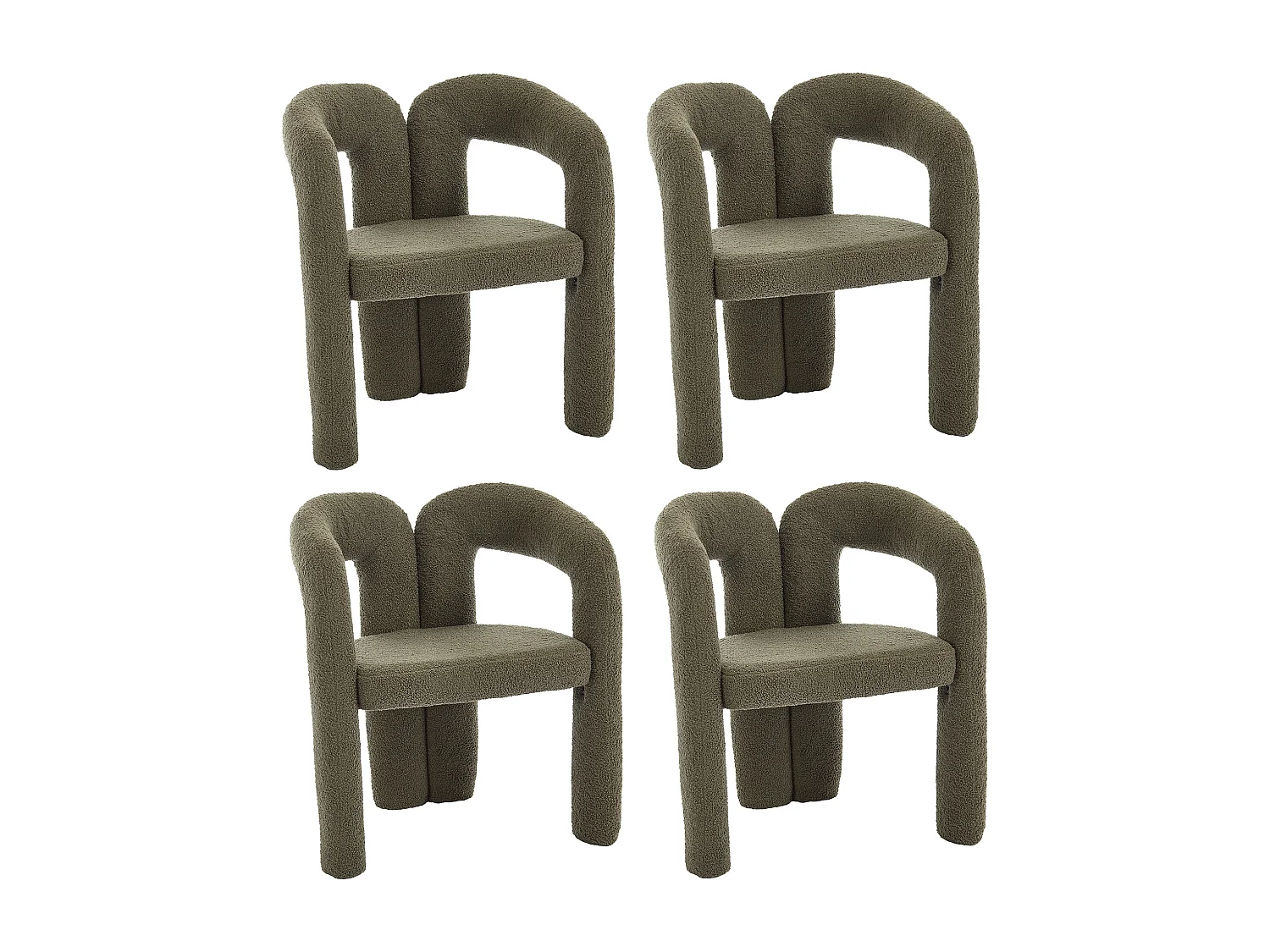 Lot de 2  fauteuils vert - Fauteuil droit avec dossier - peluche ours en peluche