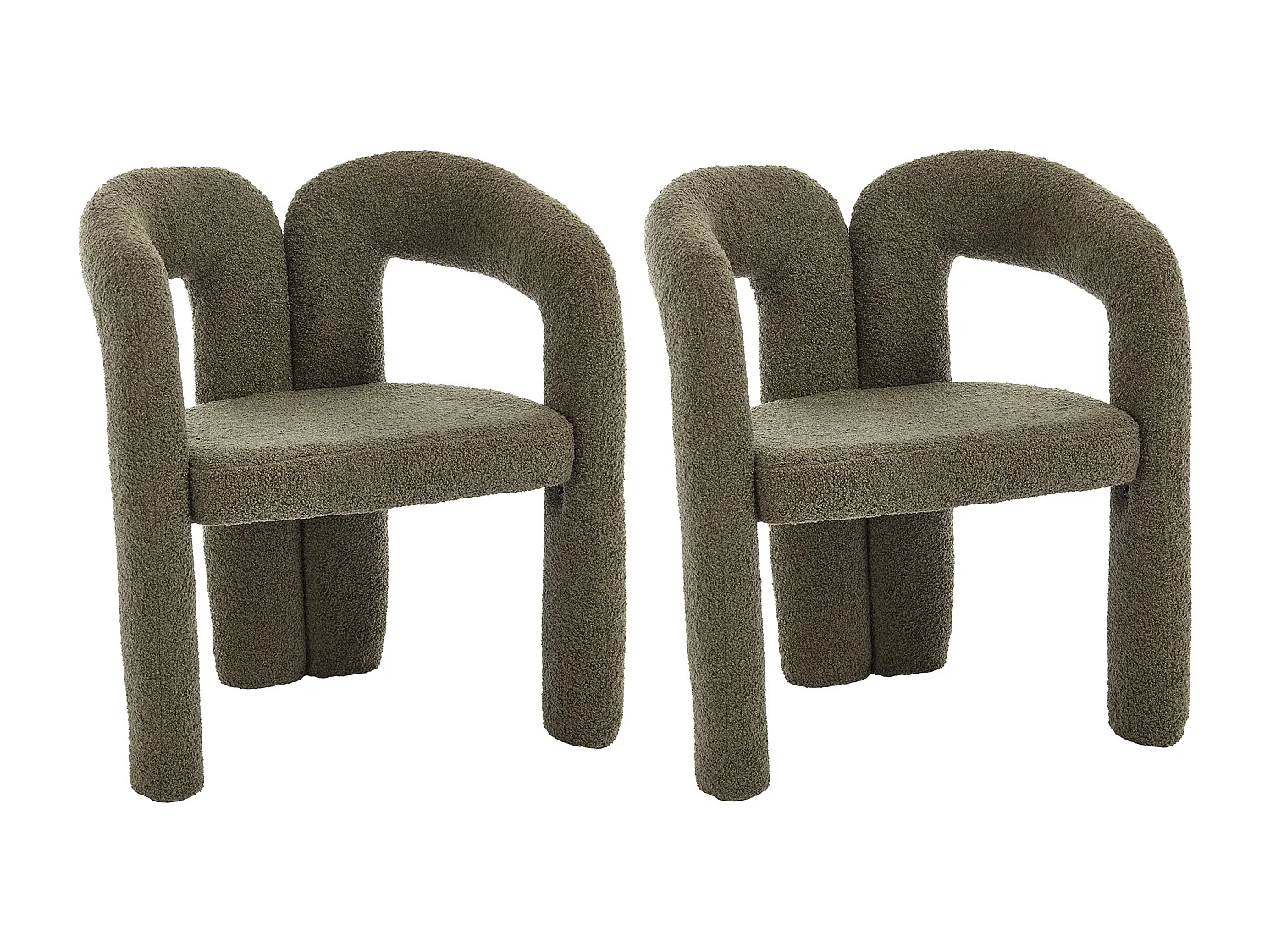 Lot de 2  fauteuils vert - Fauteuil droit avec dossier - peluche ours en peluche