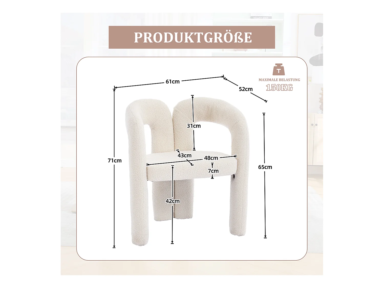 Lot de 2  fauteuils beige - Fauteuil droit avec dossier - peluche ours en peluche