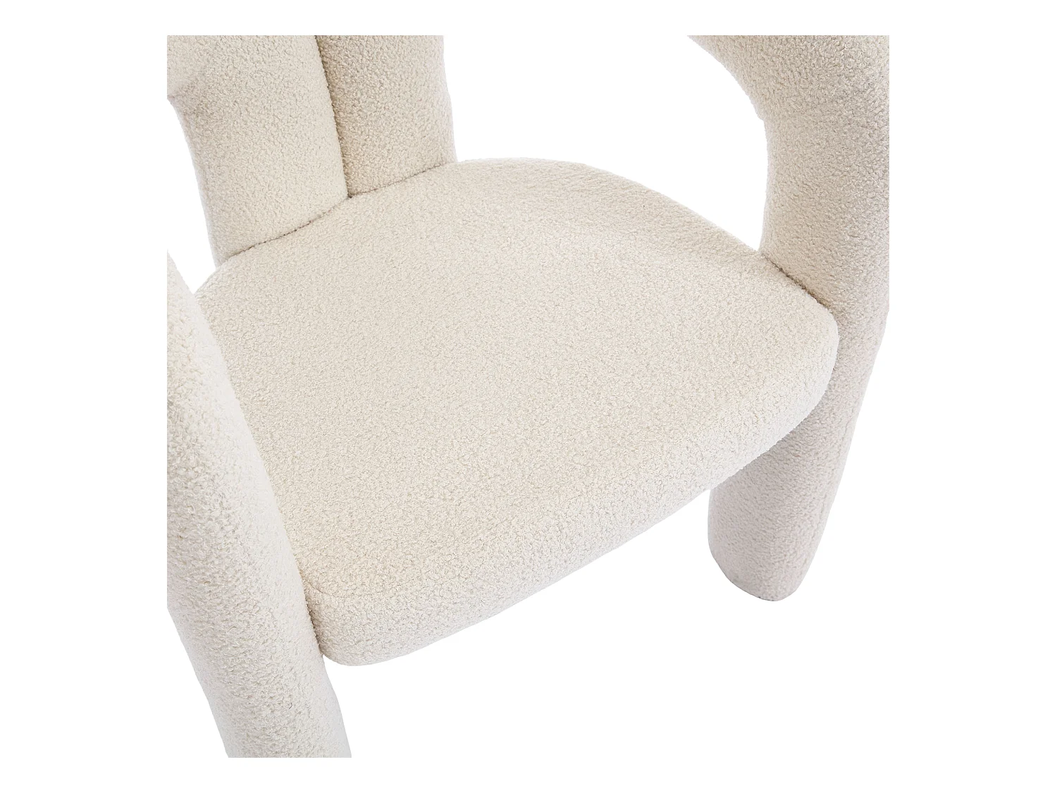 2er-Set beige Sessel - Gerader Sessel mit Rückenlehne - Teddybärplüsch
