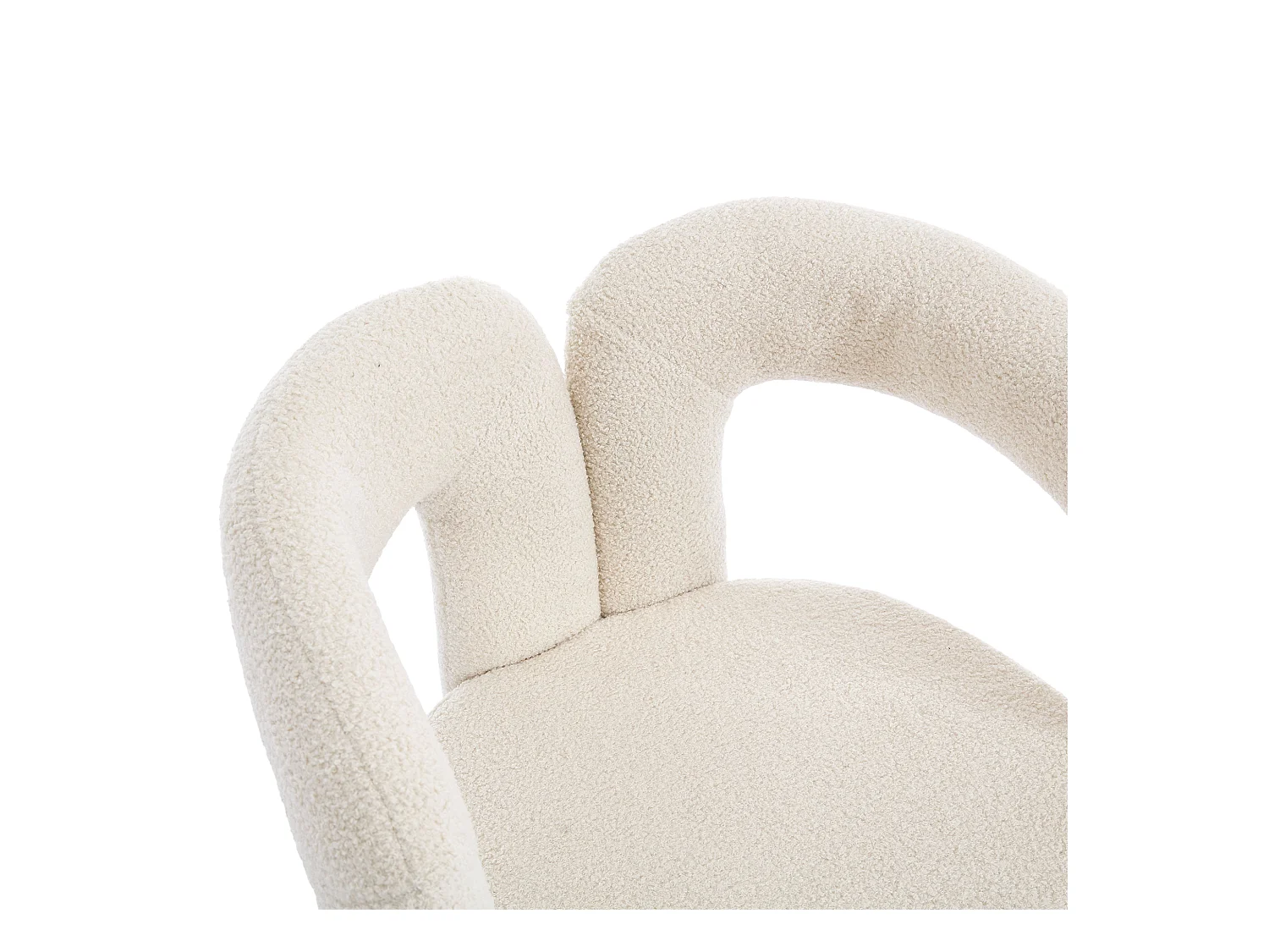 2er-Set beige Sessel - Gerader Sessel mit Rückenlehne - Teddybärplüsch
