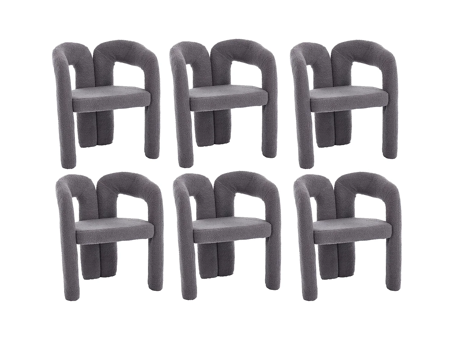 Lot de 2  fauteuils gris - Fauteuil droit avec dossier - peluche ours en peluche