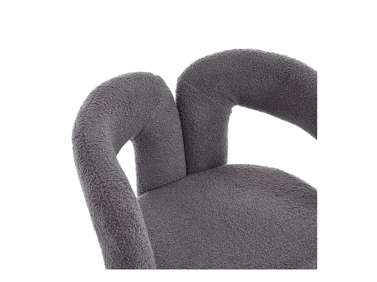 2er-Set graue Sessel - Gerader Sessel mit Rückenlehne - Teddybärplüsch