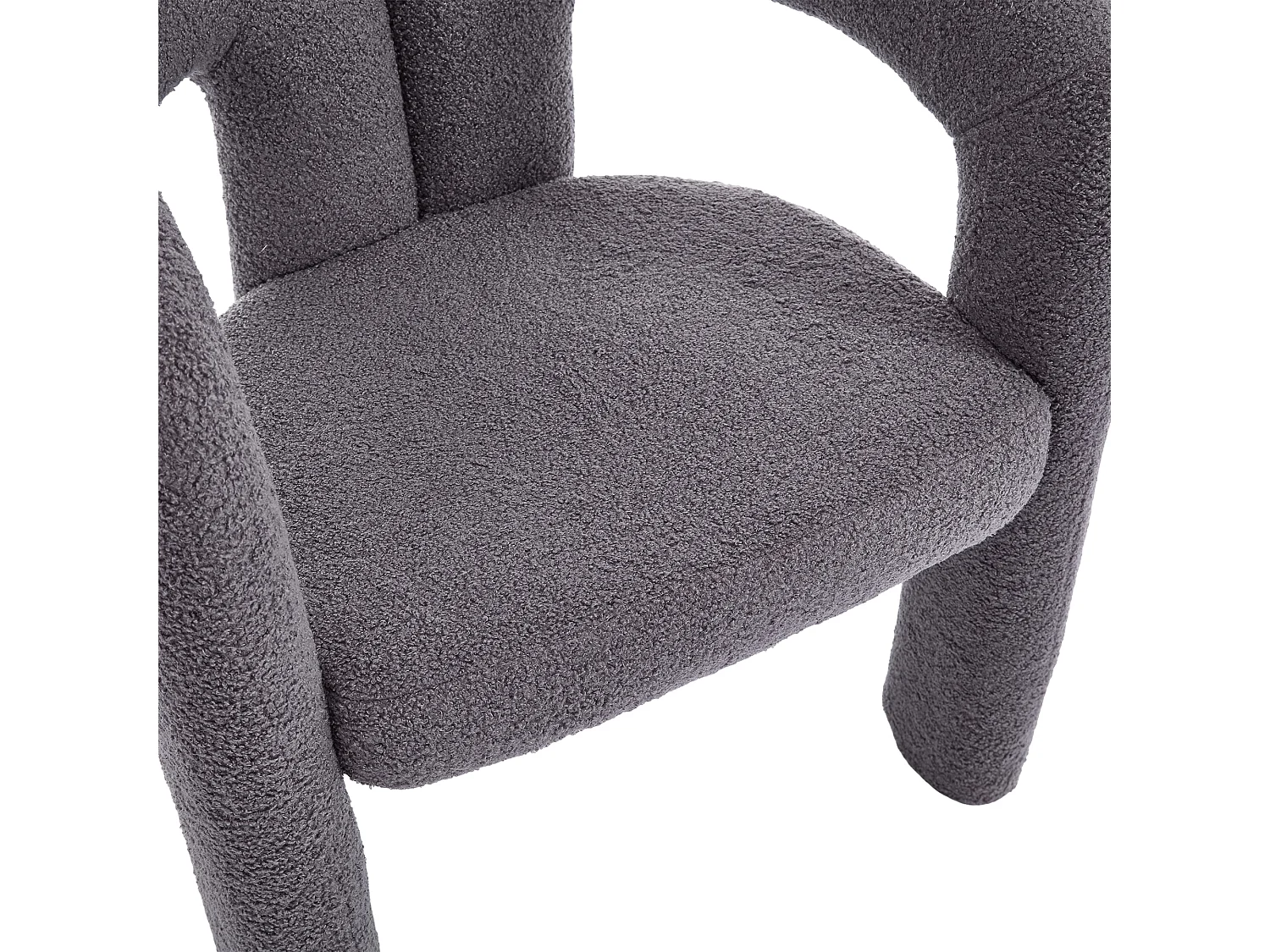 Set van 2 grijze fauteuils - Rechte fauteuil met rugleuning - teddybeer pluche