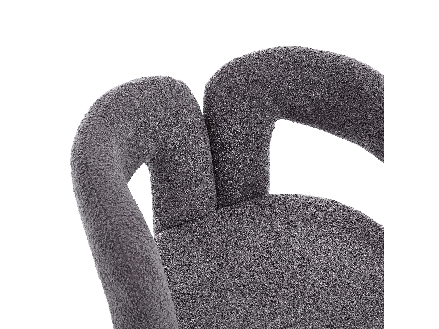 Set van 2 grijze fauteuils - Rechte fauteuil met rugleuning - teddybeer pluche