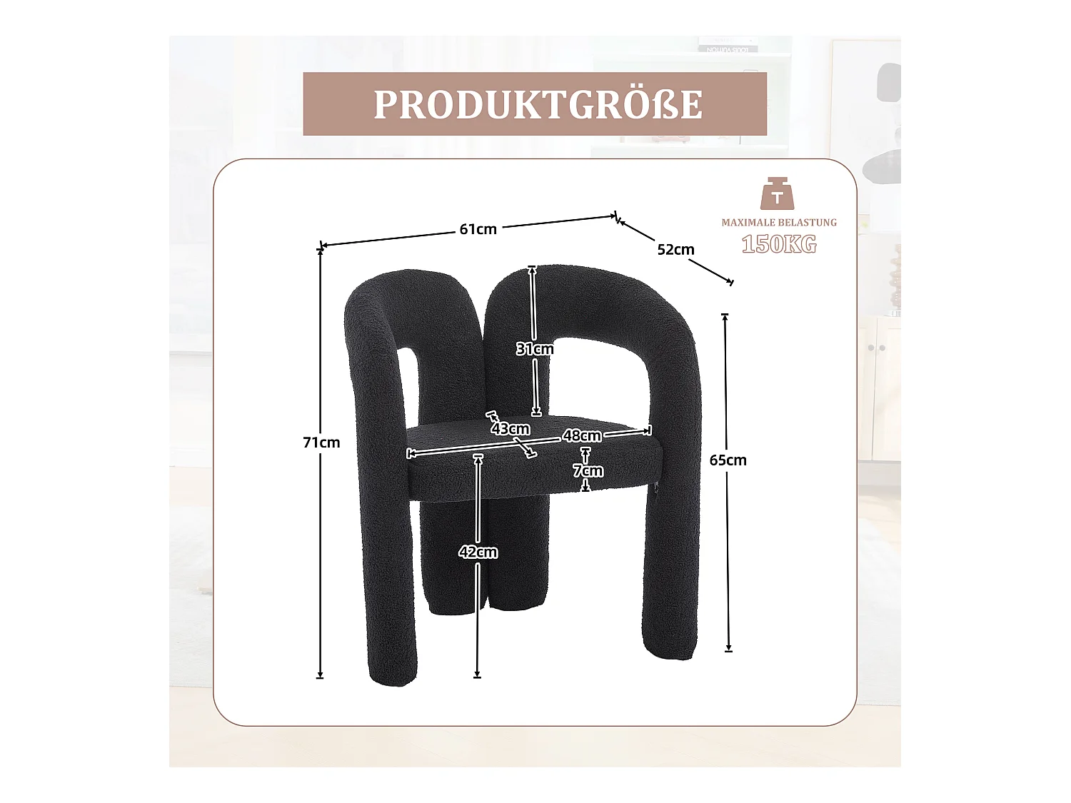 Lot de 2  fauteuils noir - Fauteuil droit avec dossier - peluche ours en peluche