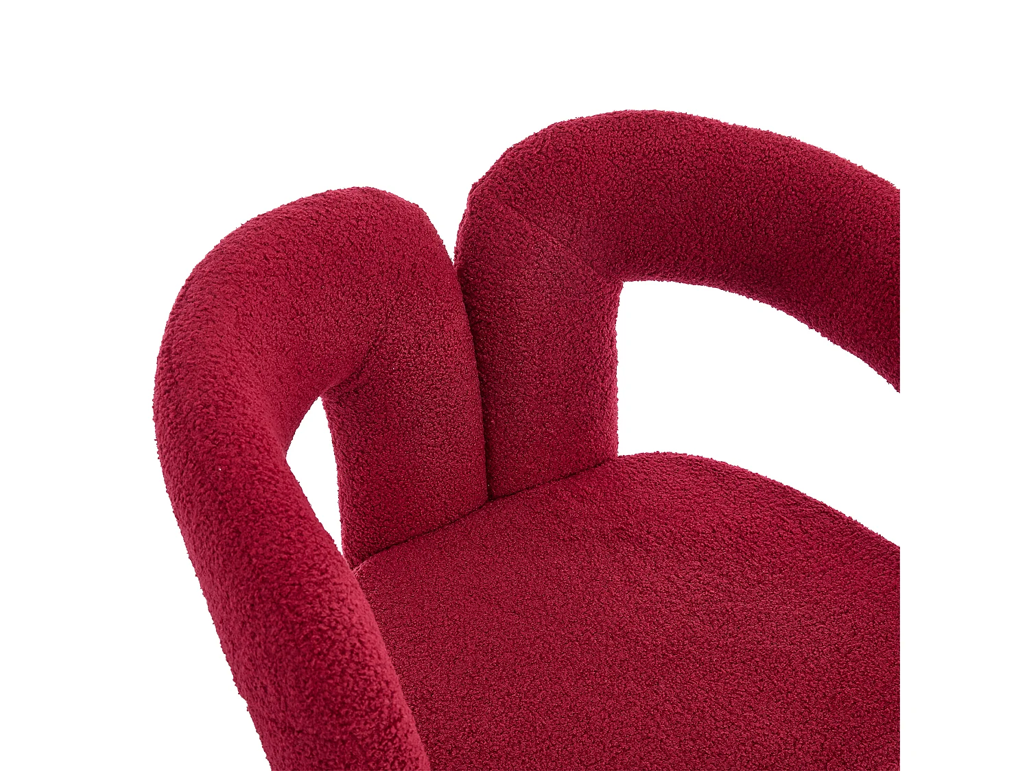 Lot de 2  fauteuils rouges - Fauteuil droit avec dossier - peluche ours en peluche