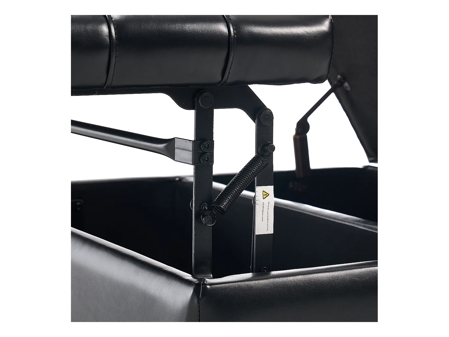 Chaise carrée avec rangement - Banc avec espace de rangement - PU noir