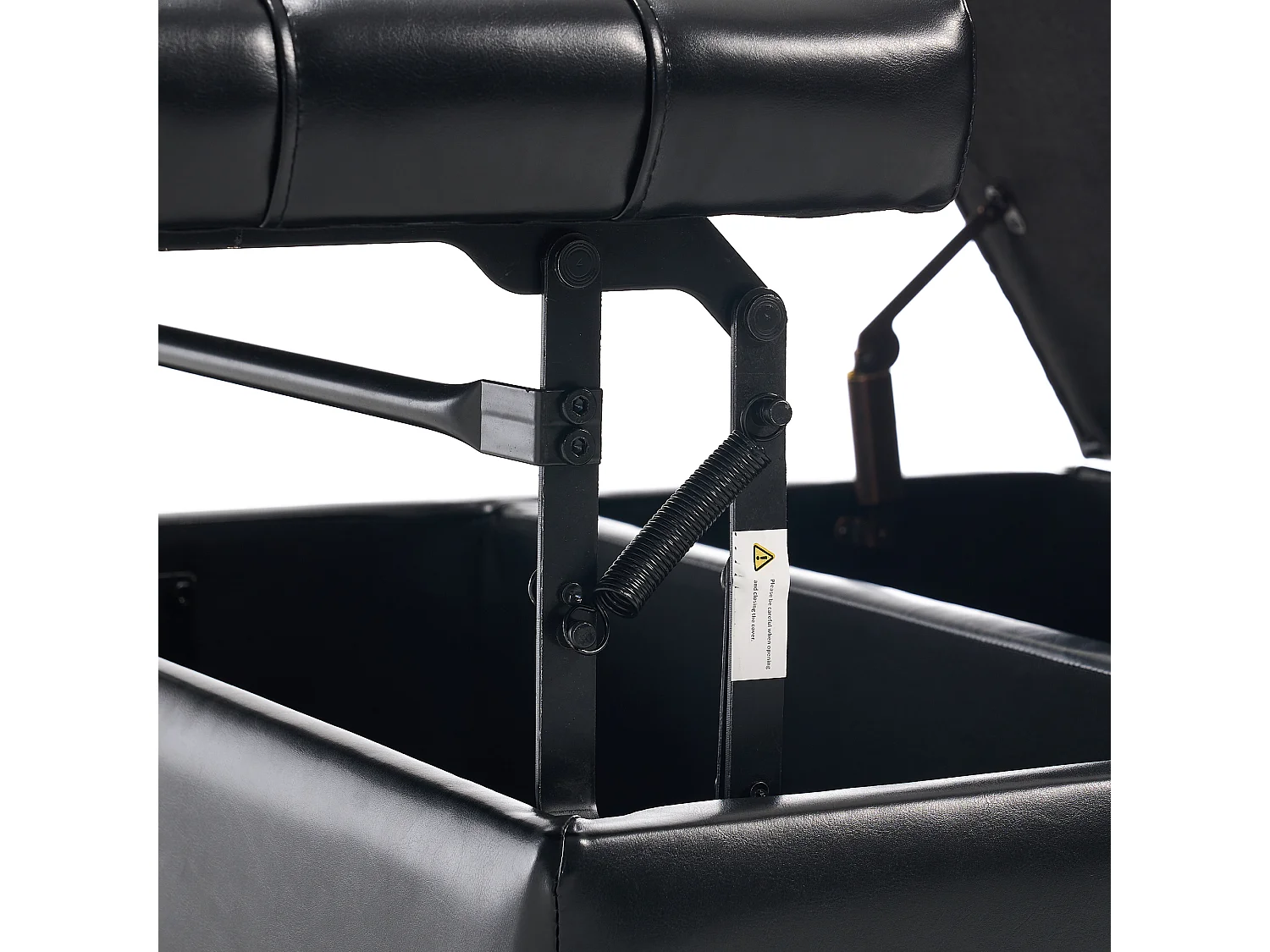 Chaise carrée avec rangement - Banc avec espace de rangement - PU noir