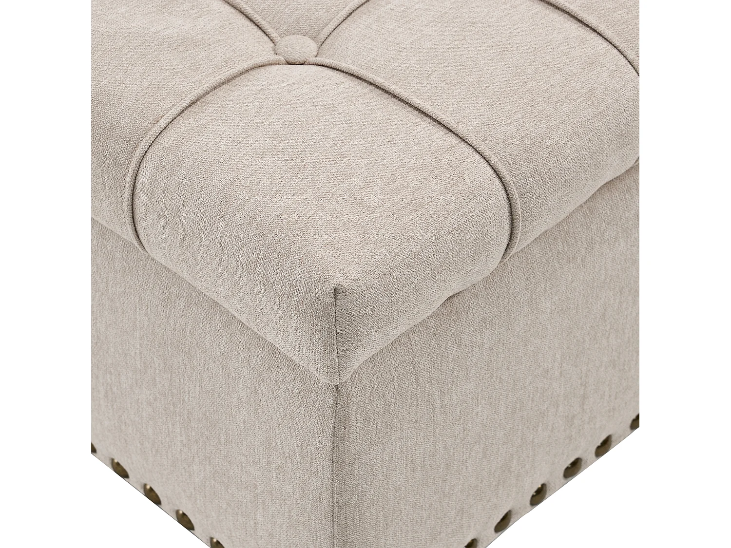 Chaise carrée avec rangement - Banc avec espace de rangement - PU beige