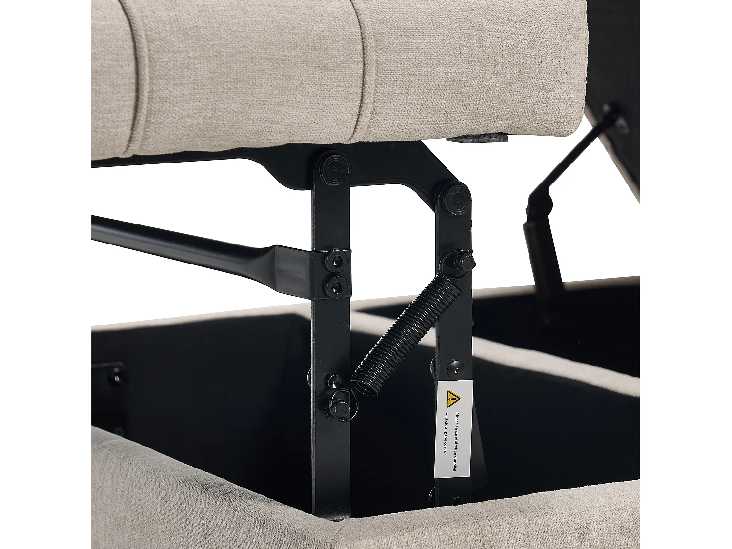 Chaise carrée avec rangement - Banc avec espace de rangement - PU beige