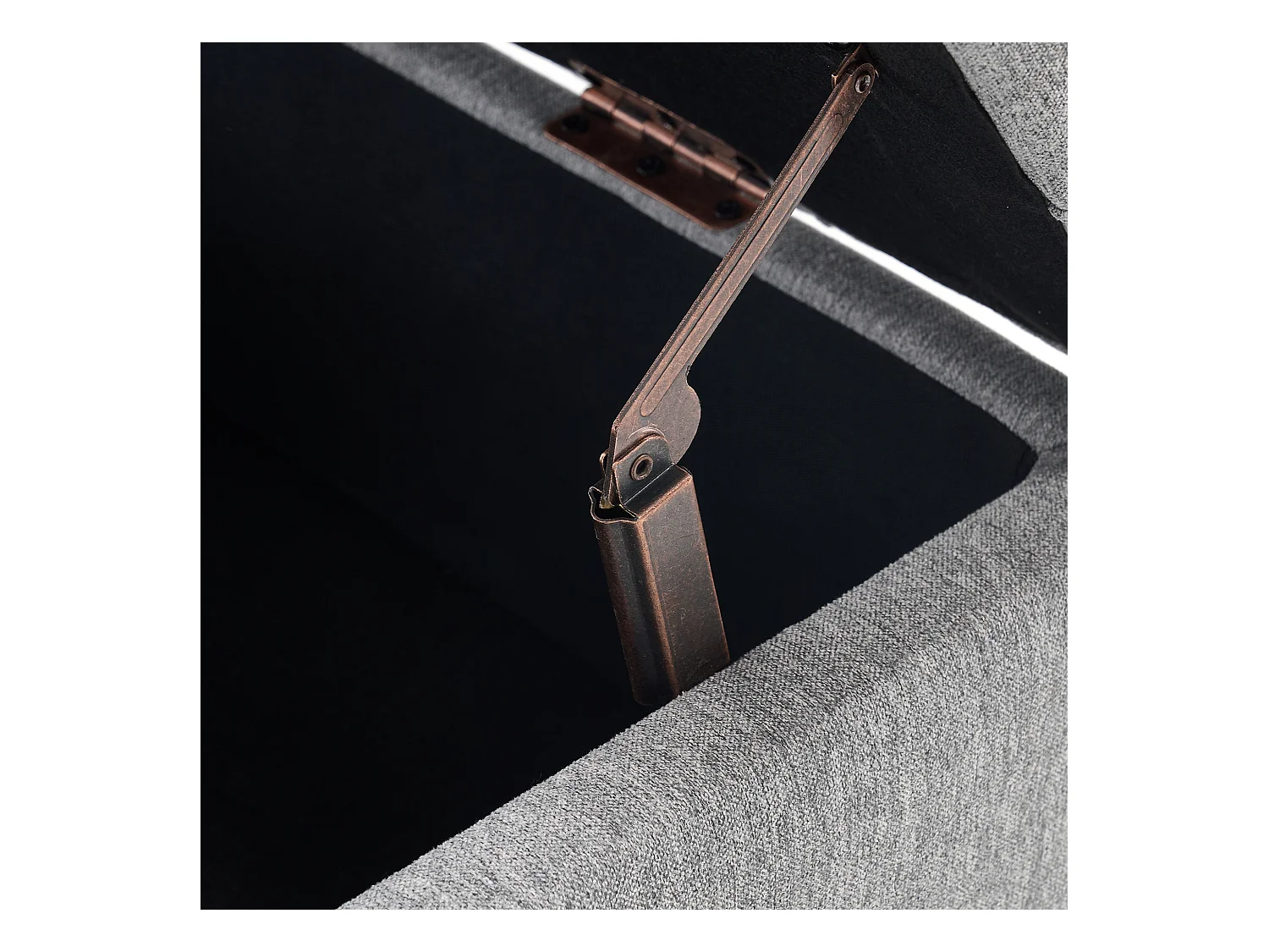 Chaise carrée avec rangement - Banc avec espace de rangement - PU gris