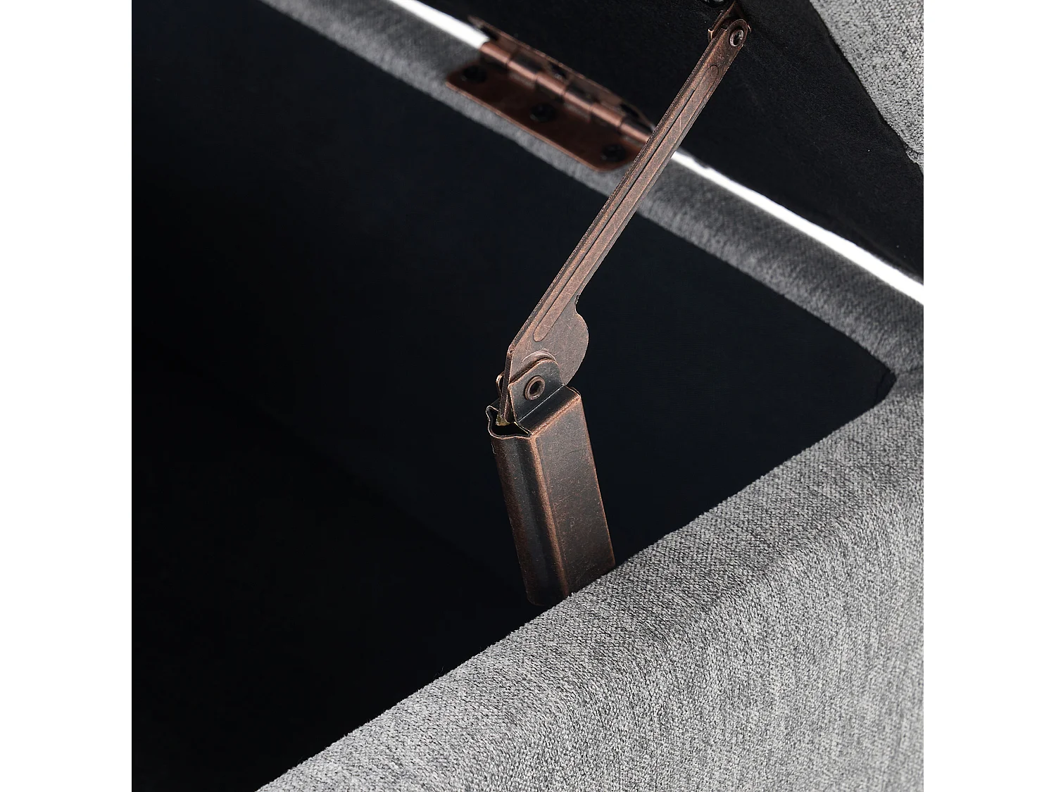 Chaise carrée avec rangement - Banc avec espace de rangement - PU gris