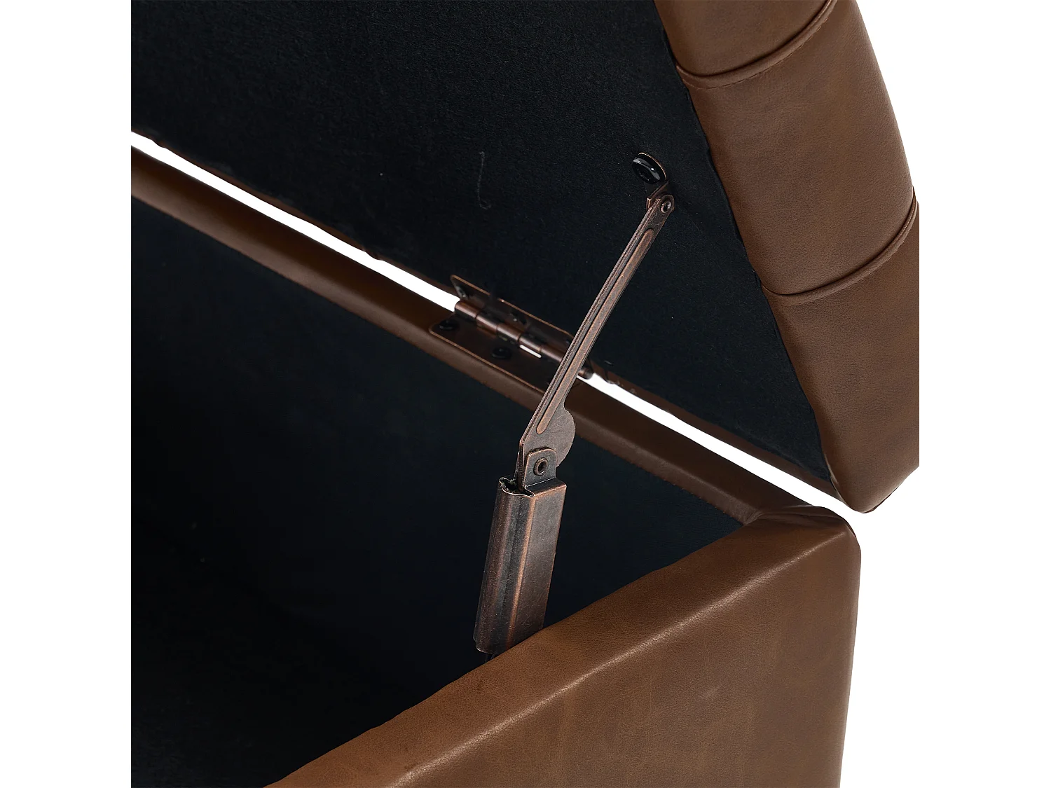 Chaise carrée avec rangement - Banc avec espace de rangement - PU marron