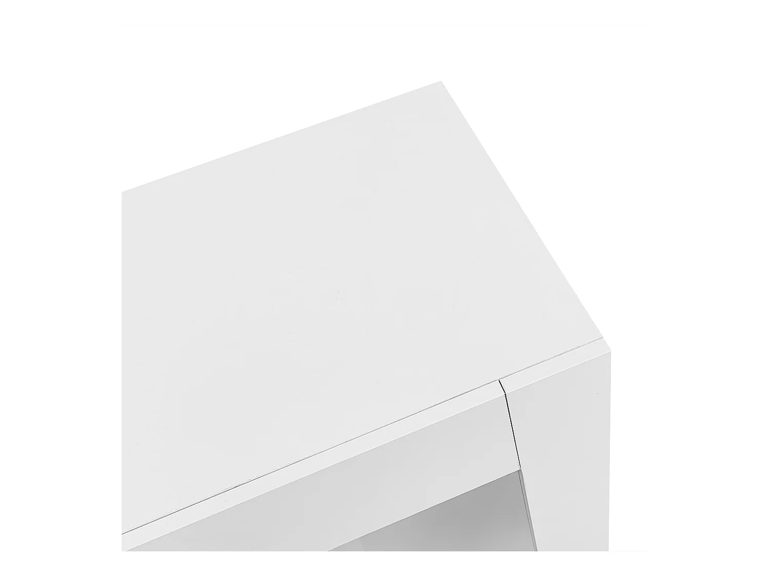 Buffet blanc brillant – Buffet avec 1 porte et 6 compartiments de rangement ouverts – etagères et portes en verre