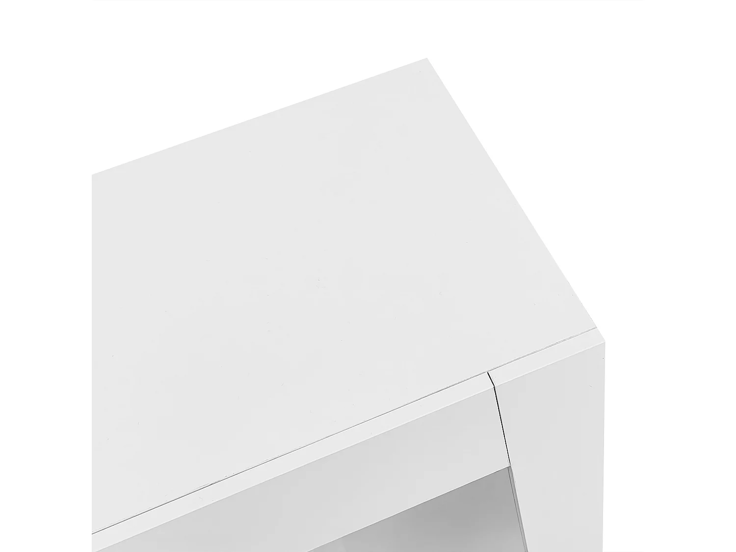 Buffet blanc brillant – Buffet avec 1 porte et 6 compartiments de rangement ouverts – etagères et portes en verre