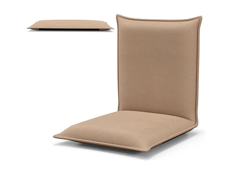 Chaise de Sol Pliable Tatami Inclinable en 6 Position 44 x 54,5 x 53,5 CM  Marron