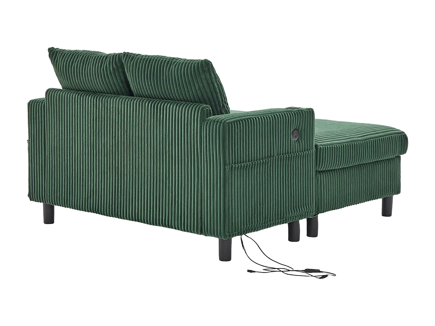 Groene 1-zitsbank - Relaxfauteuil met bekerhouders aan de zijkant en USB-oplaadpoort - LED-sfeerverlichting