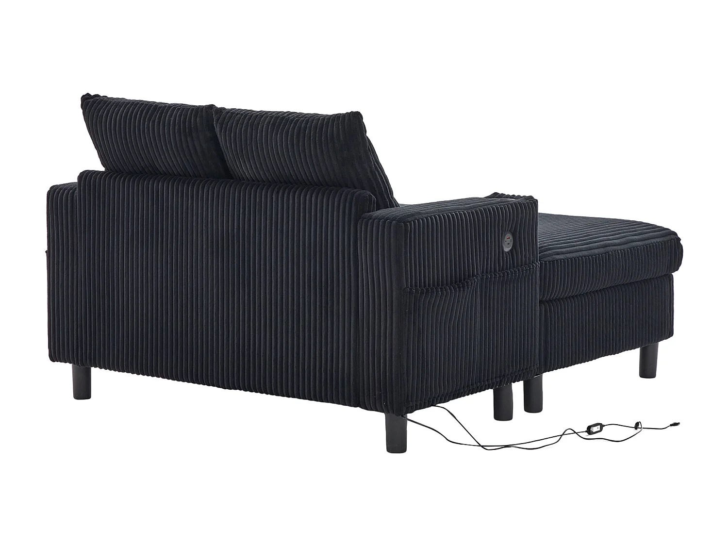 Zwarte 1-zitsbank - Relaxfauteuil met bekerhouders aan de zijkant en USB-oplaadpoort - LED-sfeerverlichting