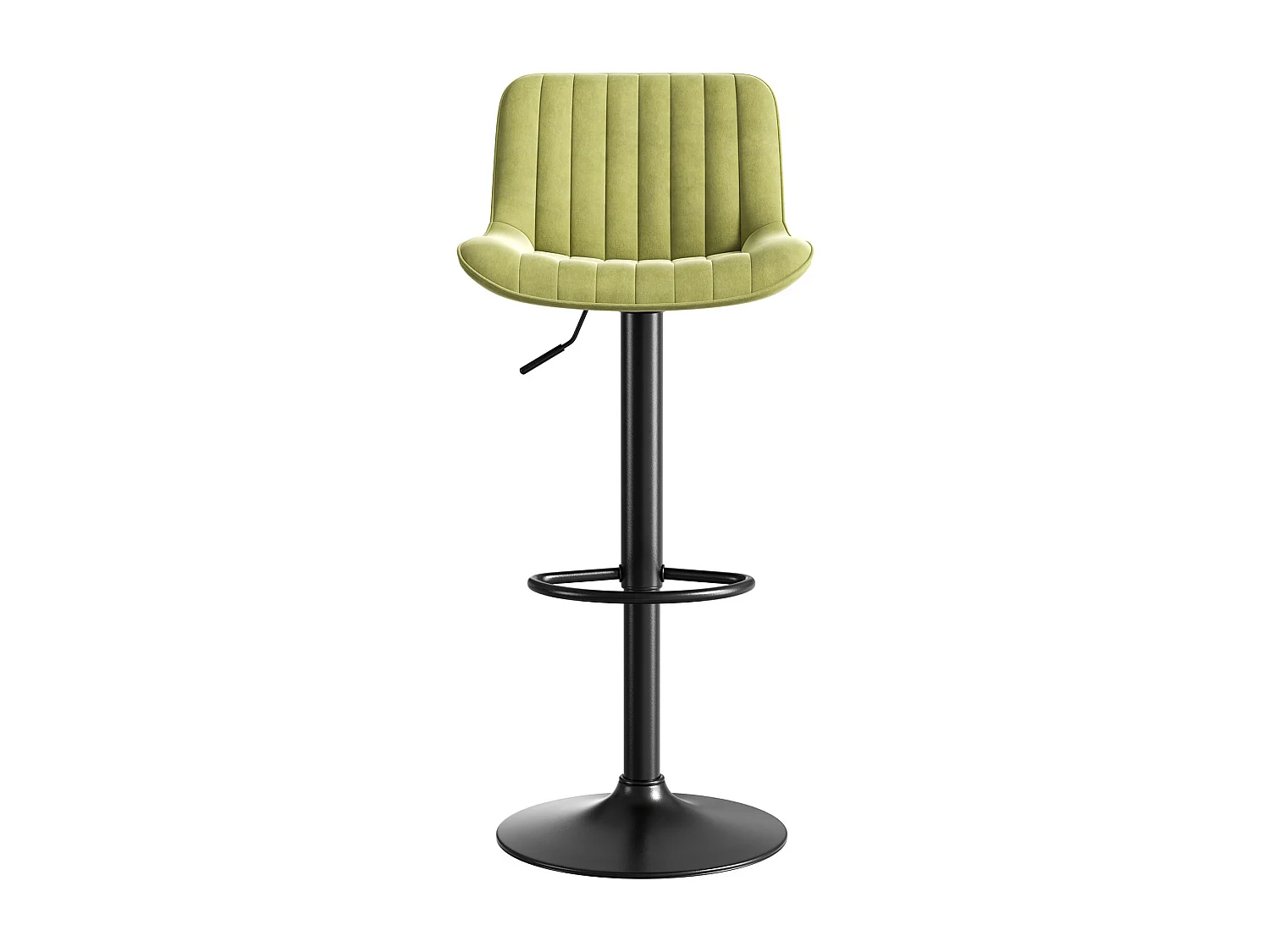 Set di 4 sgabelli da bar girevoli - altezza regolabile e girevole a 360° - velluto verde