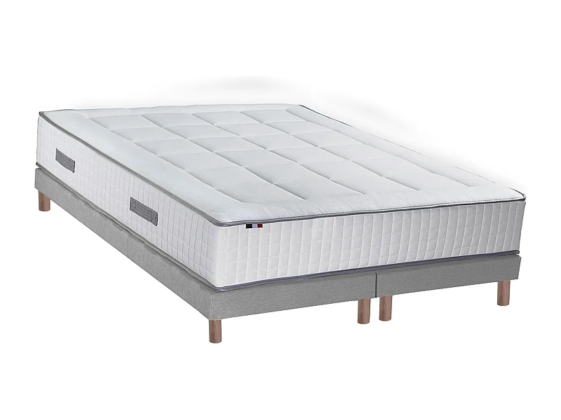 Ensemble matelas Ressorts 7 zones H28cm + sommier PALACIO 2 FABRICATION FRANCAISE Dimensions - 2x80 x 200 cm