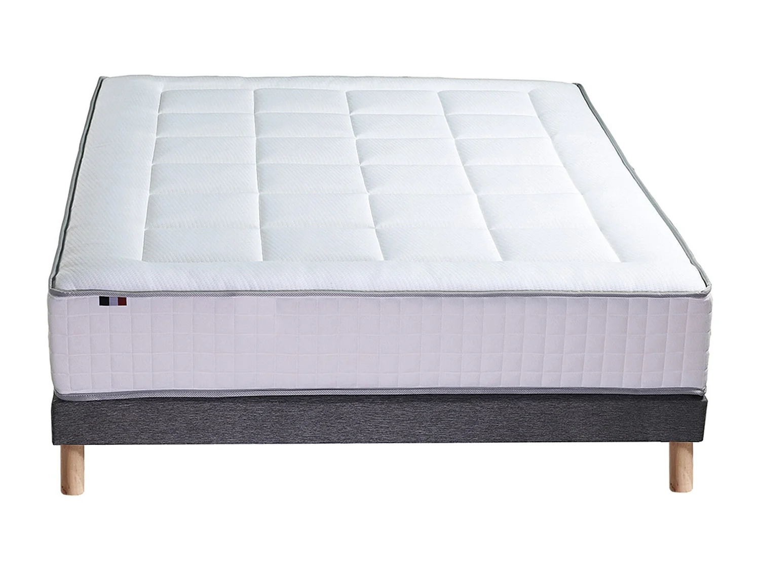 Ensemble matelas mémoire 7 zones BELLAGIO 2 avec sommier tapissier Dimensions - 140 x 190 cm