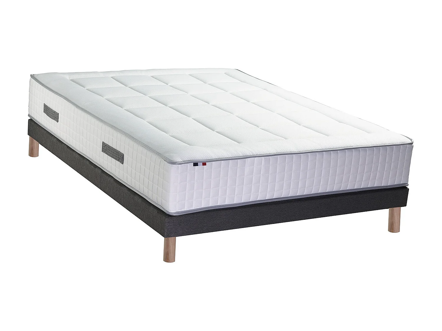 Ensemble matelas mémoire 7 zones BELLAGIO 2 avec sommier tapissier Dimensions - 140 x 190 cm