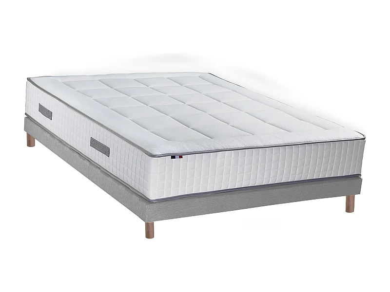 Ensemble matelas Ressorts 7 zones H28cm + sommier PALACIO 2 FABRICATION FRANCAISE Dimensions - 140 x 190 cm