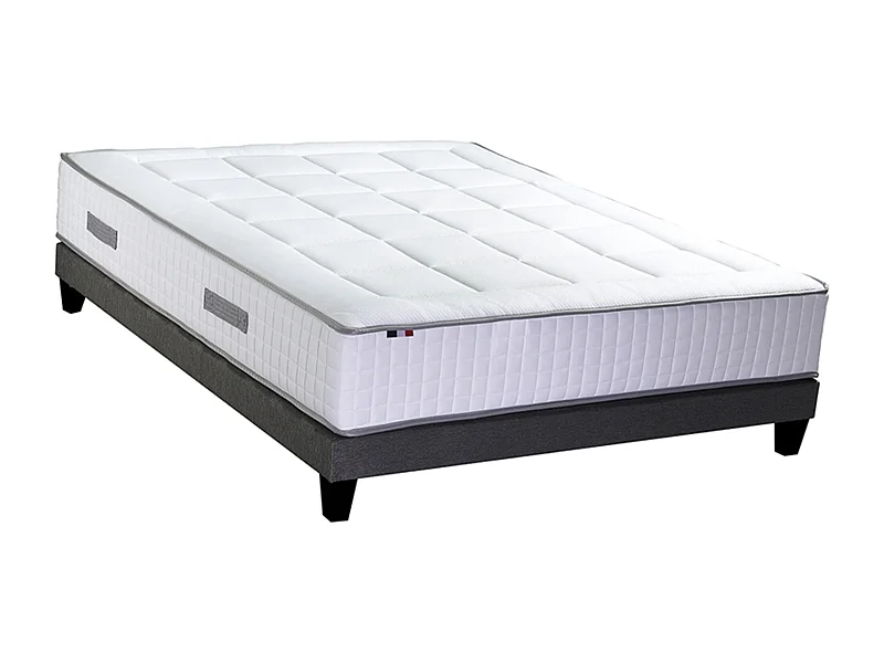Ensemble matelas Ressorts 7 zones H28cm + sommier PALACIO FABRICATION FRANCAISE Dimensions - 140 x 190 cm