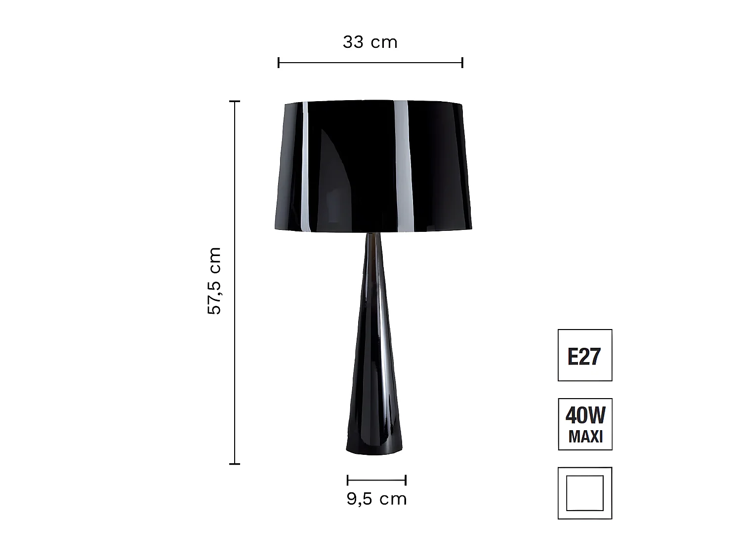 Lampe à poser TOTEM LT - noir - TEMAHOME